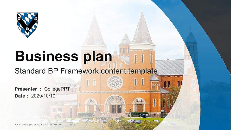 Saint Vincent College Competition/Entrepreneurship Contest PPT Template16:9 ratio PPT effect preview image