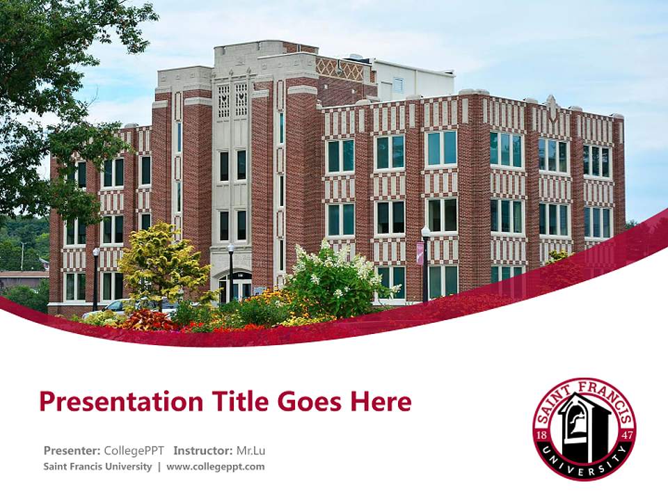 Saint Francis University Course/Courseware Creation PPT Template4:3 ratio PPT effect preview image5