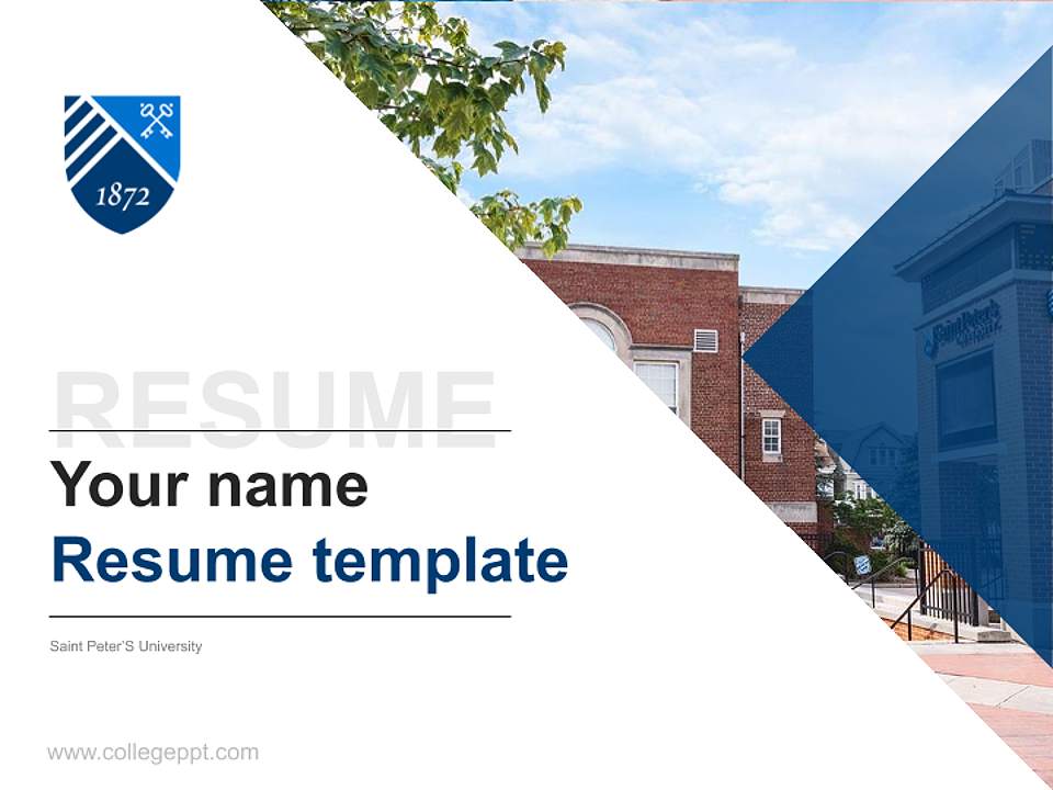 Saint Peter’S University Resume PPT Template4:3 ratio PPT effect preview image5