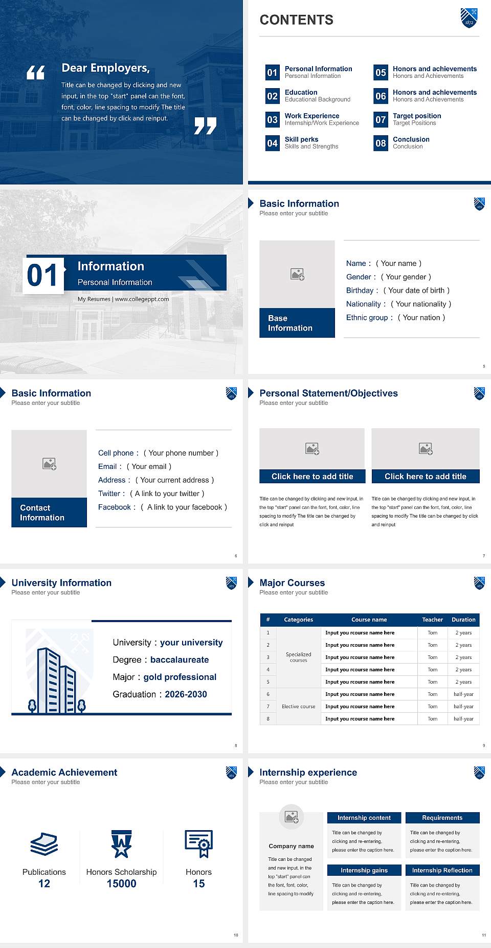 Saint Peter’S University Resume PPT Template4:3 ratio PPT effect preview image2