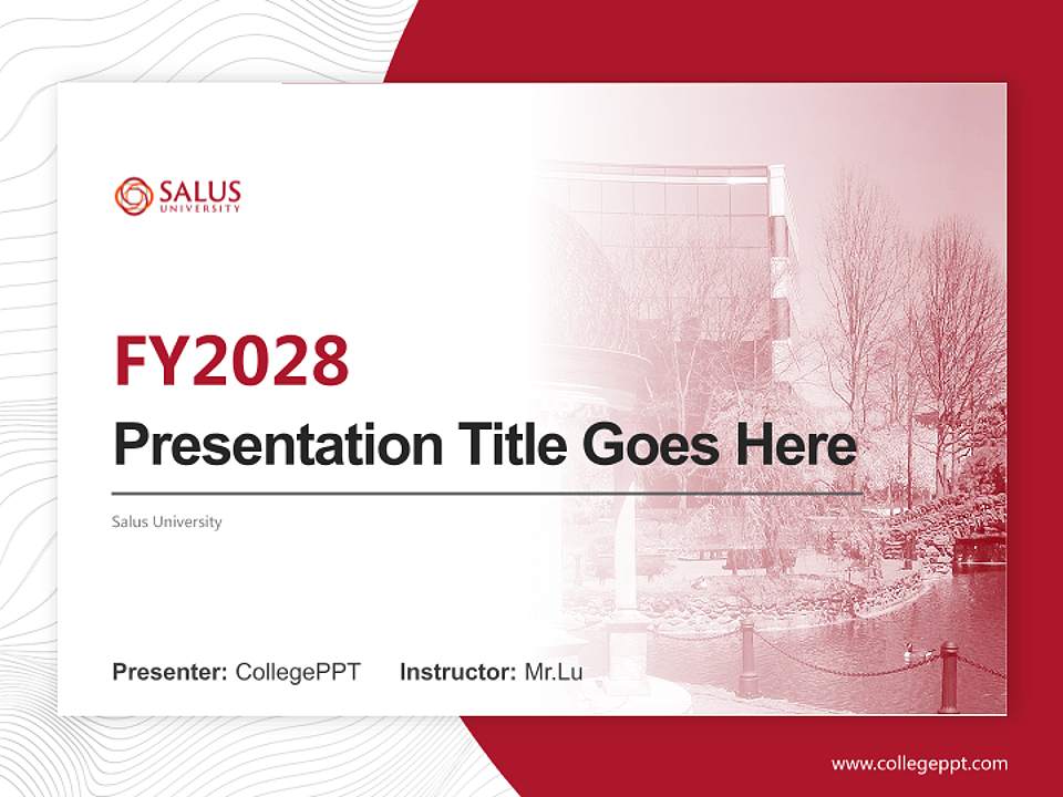 Salus University Academic Presentation/Research Findings Report PPT Template4:3 ratio PPT effect preview image5