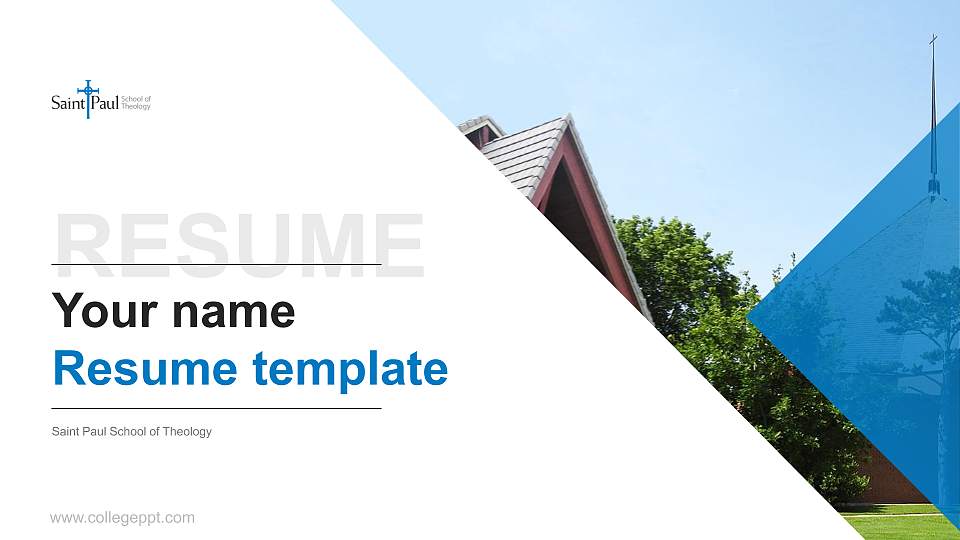 Saint Paul School of Theology Resume PPT Template16:9 ratio PPT effect preview image