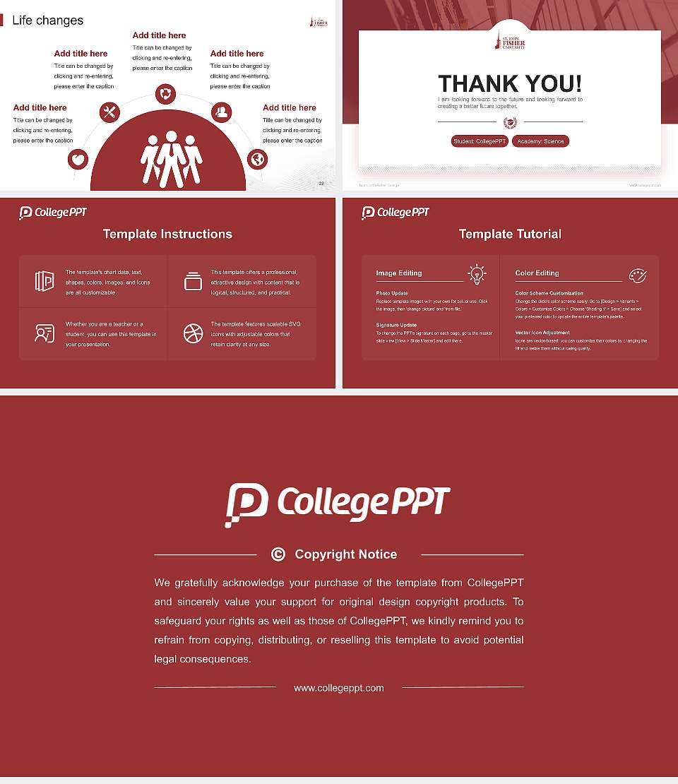 Saint John Fisher College National Scholarship Defense PPT Template16:9 ratio PPT effect preview image4