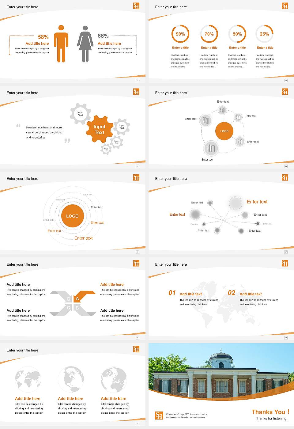 Sam Houston State University Course/Courseware Creation PPT Template16:9 ratio PPT effect preview image4
