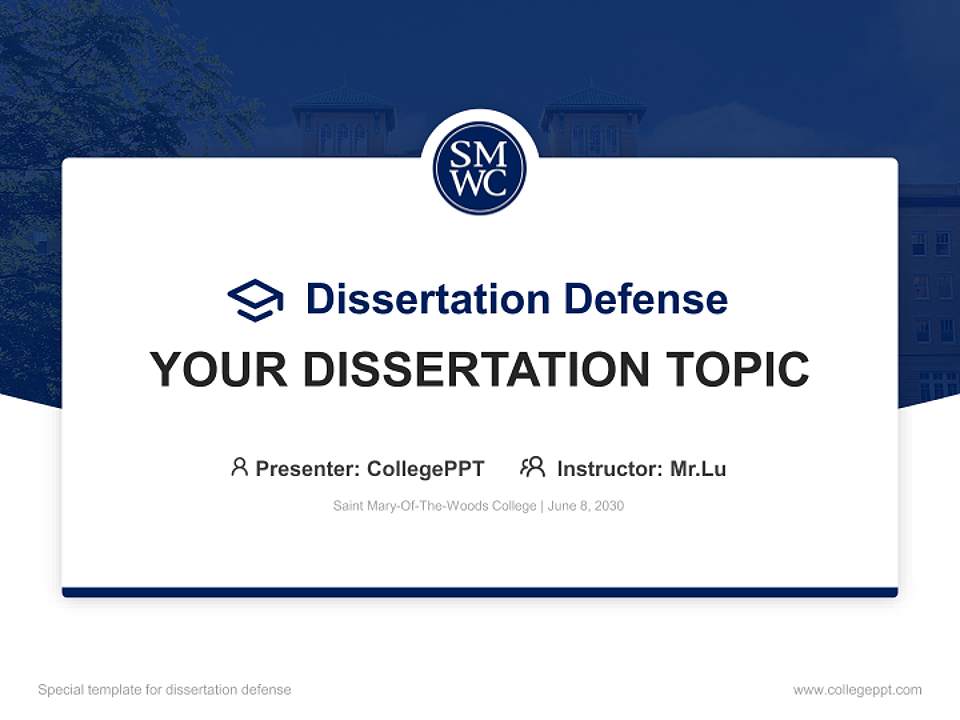 Saint Mary-Of-The-Woods College Graduation Thesis Defense PPT Template4:3 ratio PPT effect preview image7
