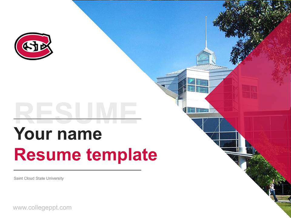 Saint Cloud State University Resume PPT Template4:3 ratio PPT effect preview image5