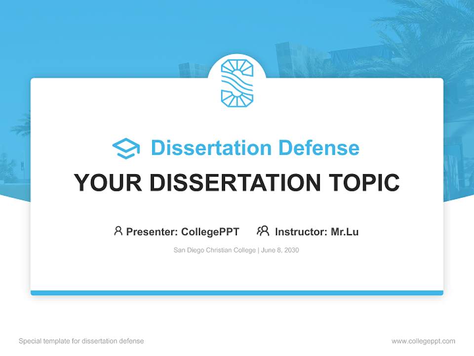 San Diego Christian College Graduation Thesis Defense PPT Template4:3 ratio PPT effect preview image7