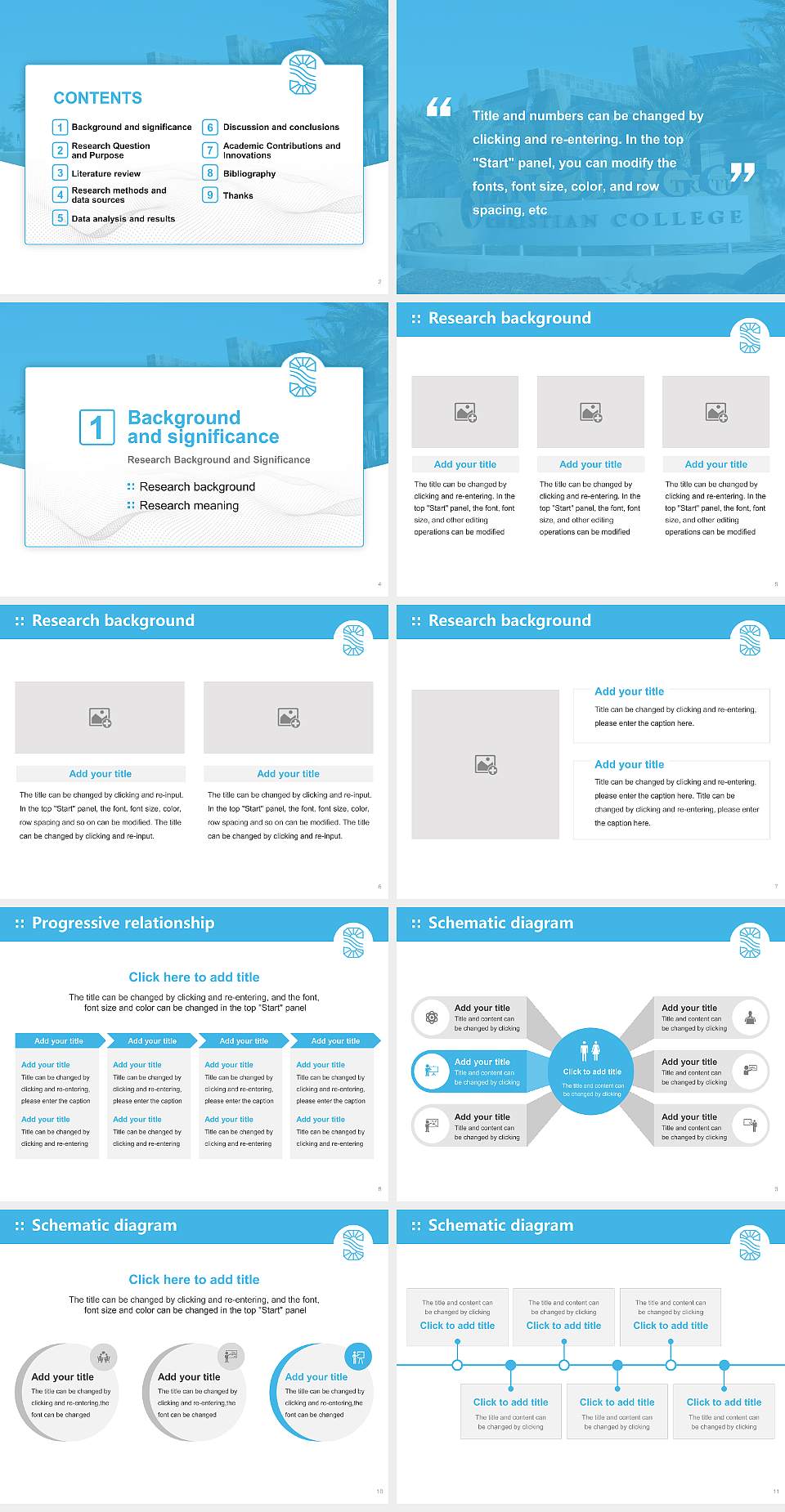 San Diego Christian College Graduation Thesis Defense PPT Template4:3 ratio PPT effect preview image2