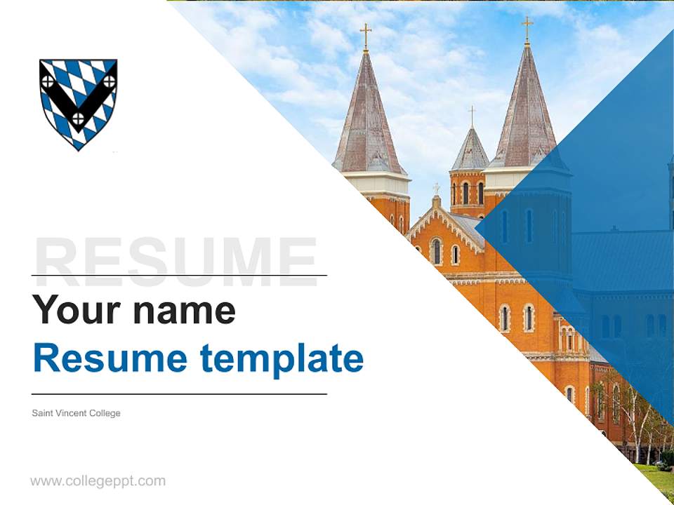 Saint Vincent College Resume PPT Template4:3 ratio PPT effect preview image5