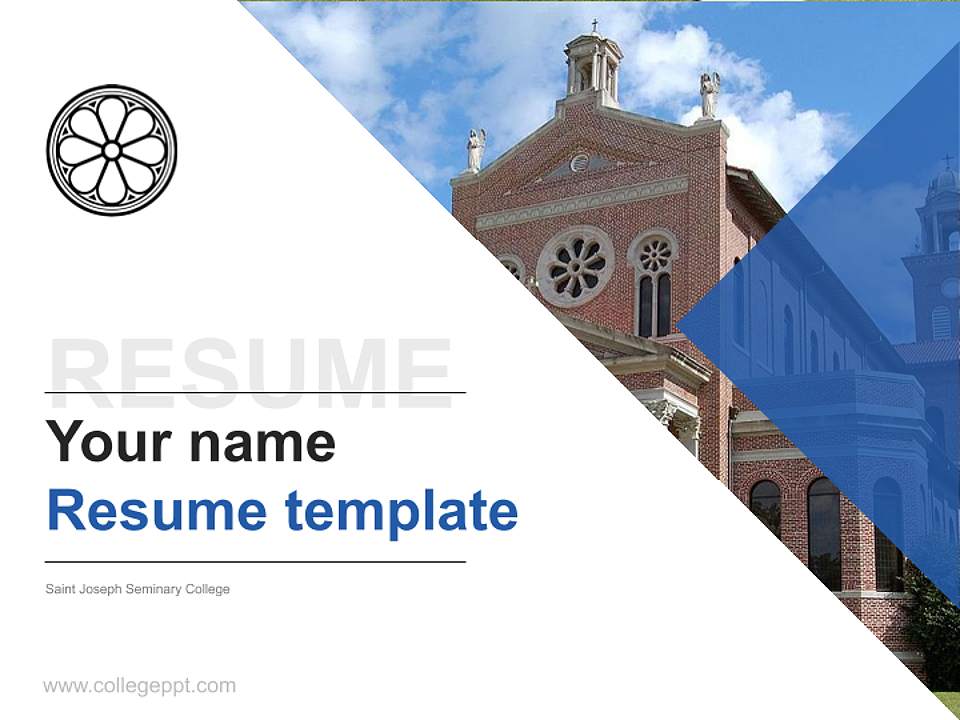 Saint Joseph Seminary College Resume PPT Template4:3 ratio PPT effect preview image5