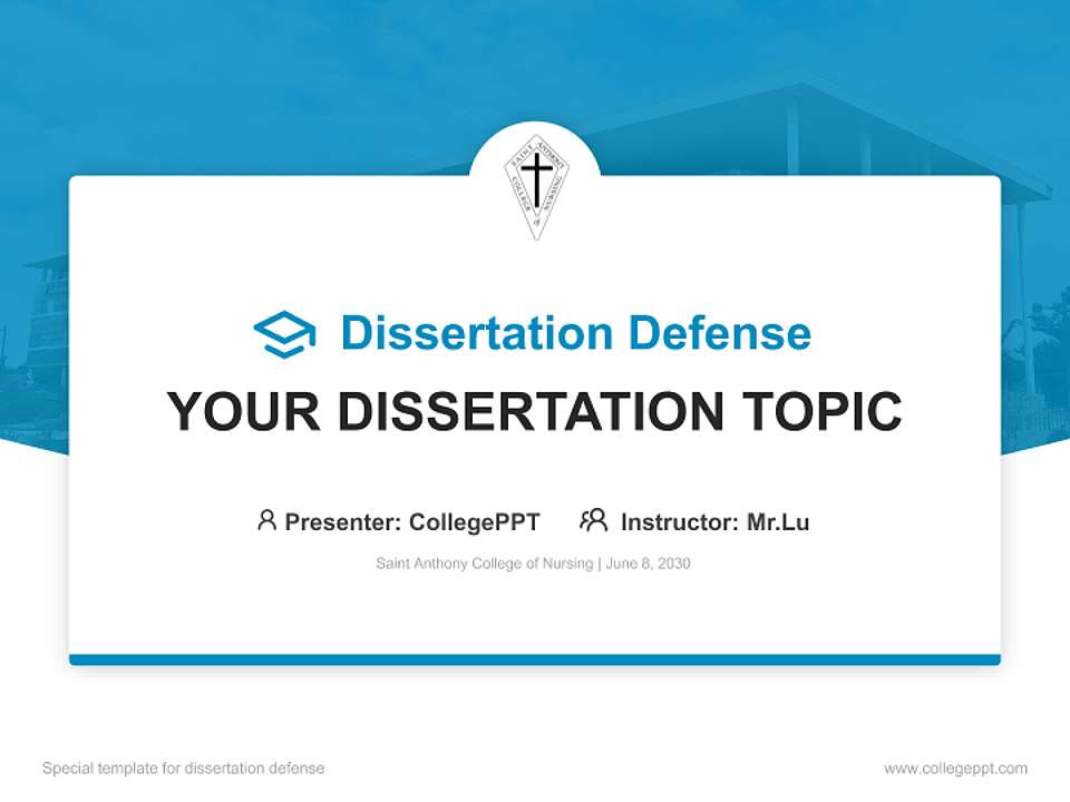 Saint Anthony College of Nursing Graduation Thesis Defense PPT Template4:3 ratio PPT effect preview image7
