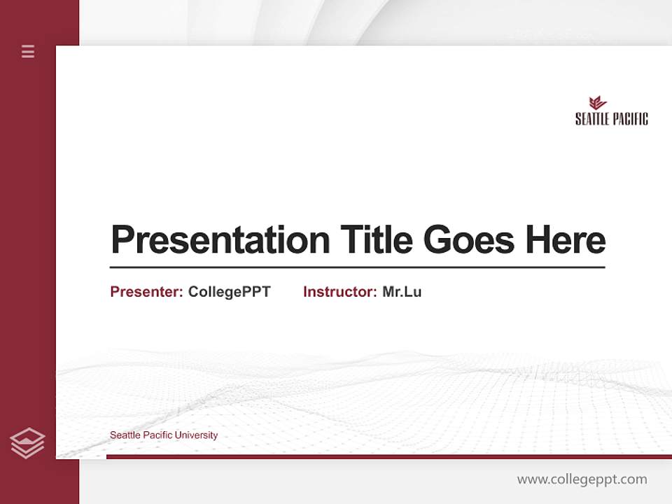 Seattle Pacific University Thesis Proposal/Graduation Defense PPT Template4:3 ratio PPT effect preview image5