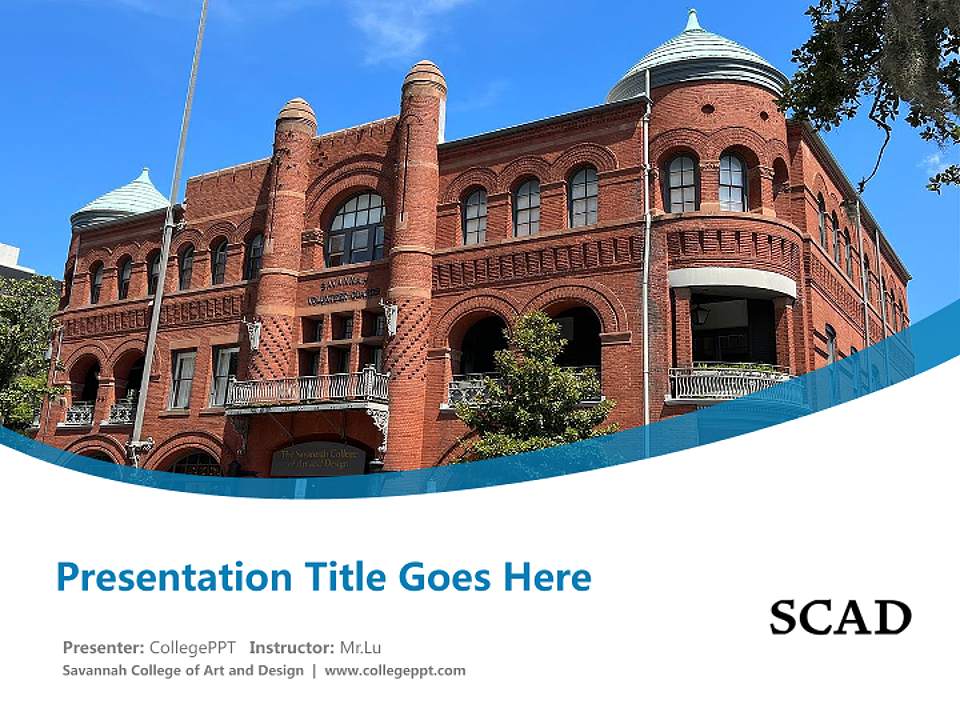 Savannah College of Art and Design Course/Courseware Creation PPT Template4:3 ratio PPT effect preview image5