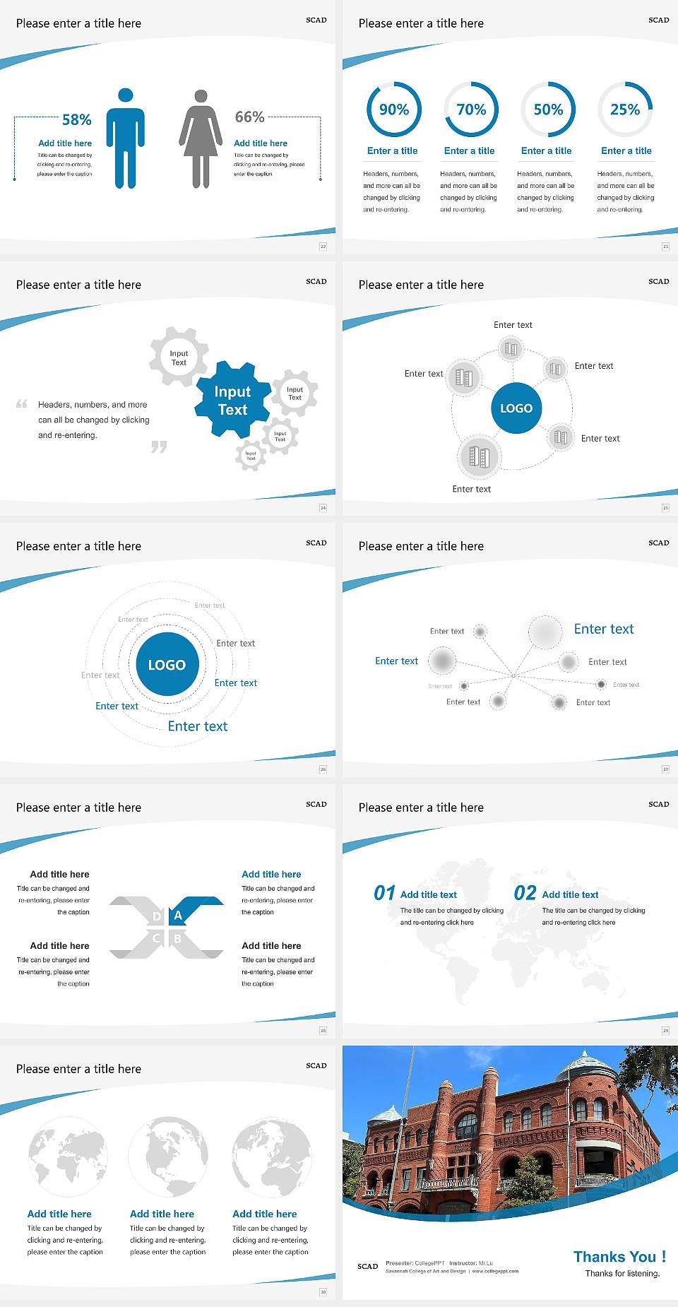 Savannah College of Art and Design Course/Courseware Creation PPT Template4:3 ratio PPT effect preview image4