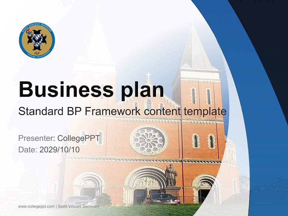 Saint Vincent Seminary Competition/Entrepreneurship Contest PPT Template4:3 ratio PPT effect preview image9