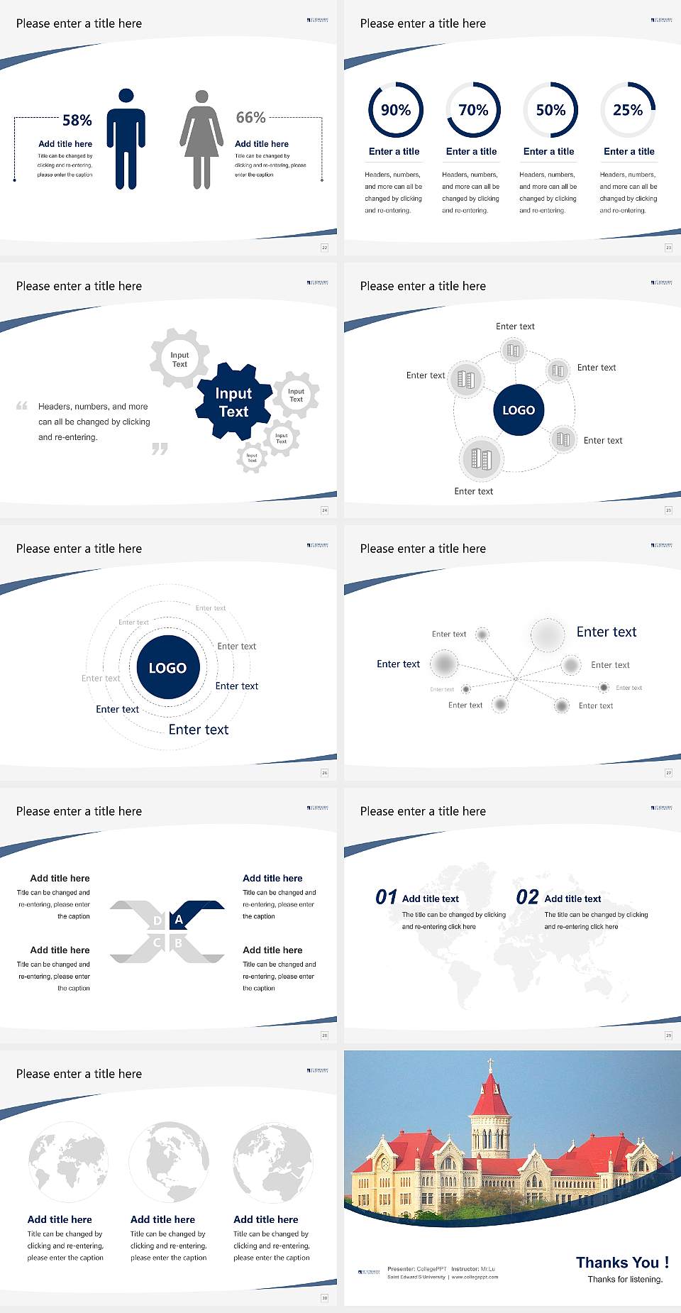 Saint Edward’S University Course/Courseware Creation PPT Template4:3 ratio PPT effect preview image4