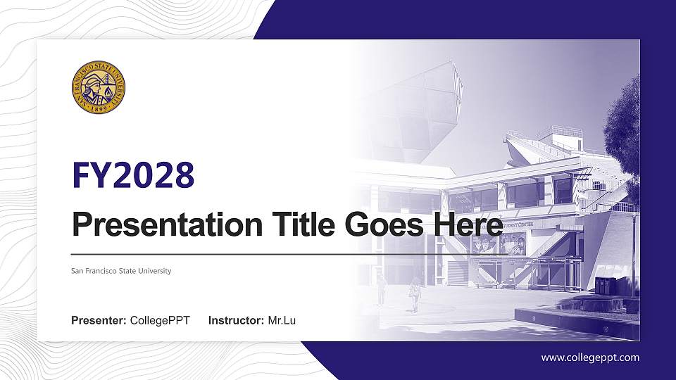 San Francisco State University Academic Presentation/Research Findings Report PPT Template16:9 ratio PPT effect preview image