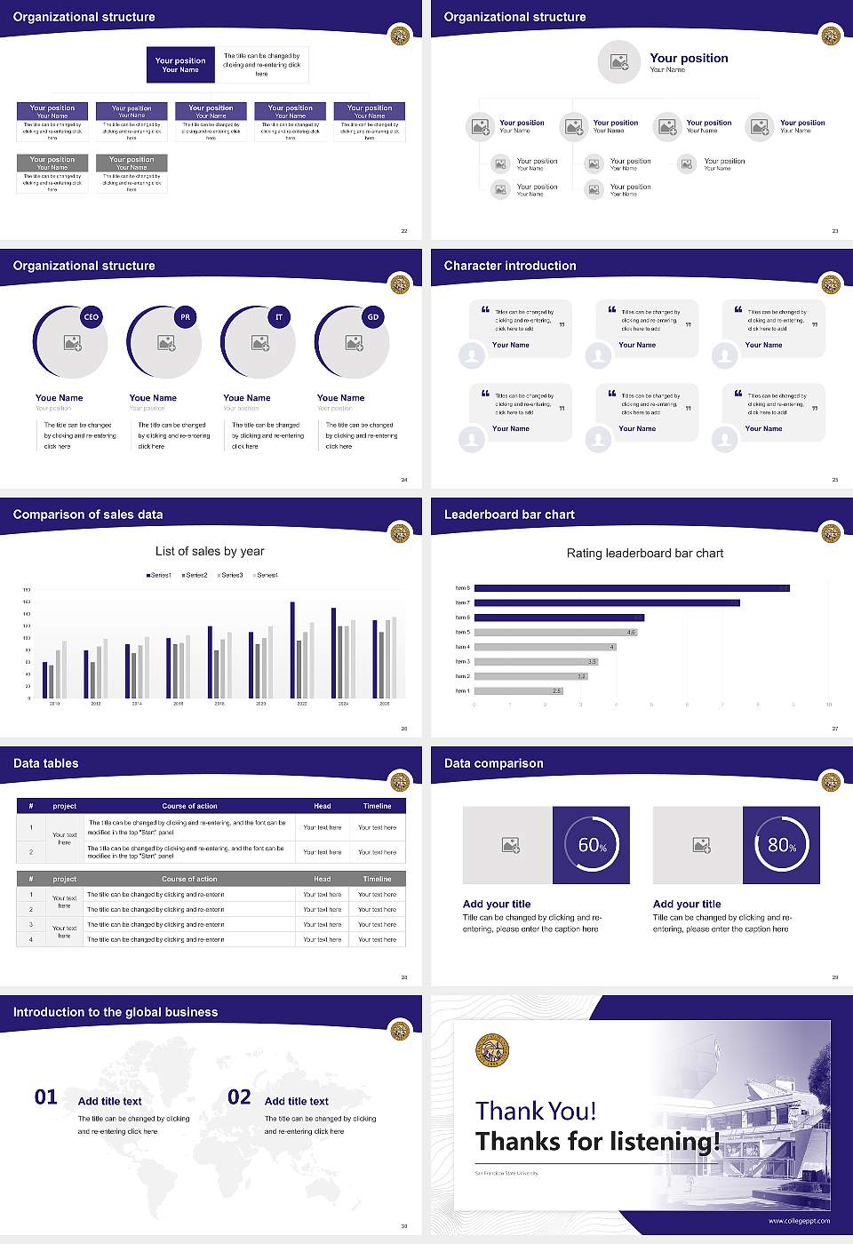 San Francisco State University Academic Presentation/Research Findings Report PPT Template16:9 ratio PPT effect preview image4