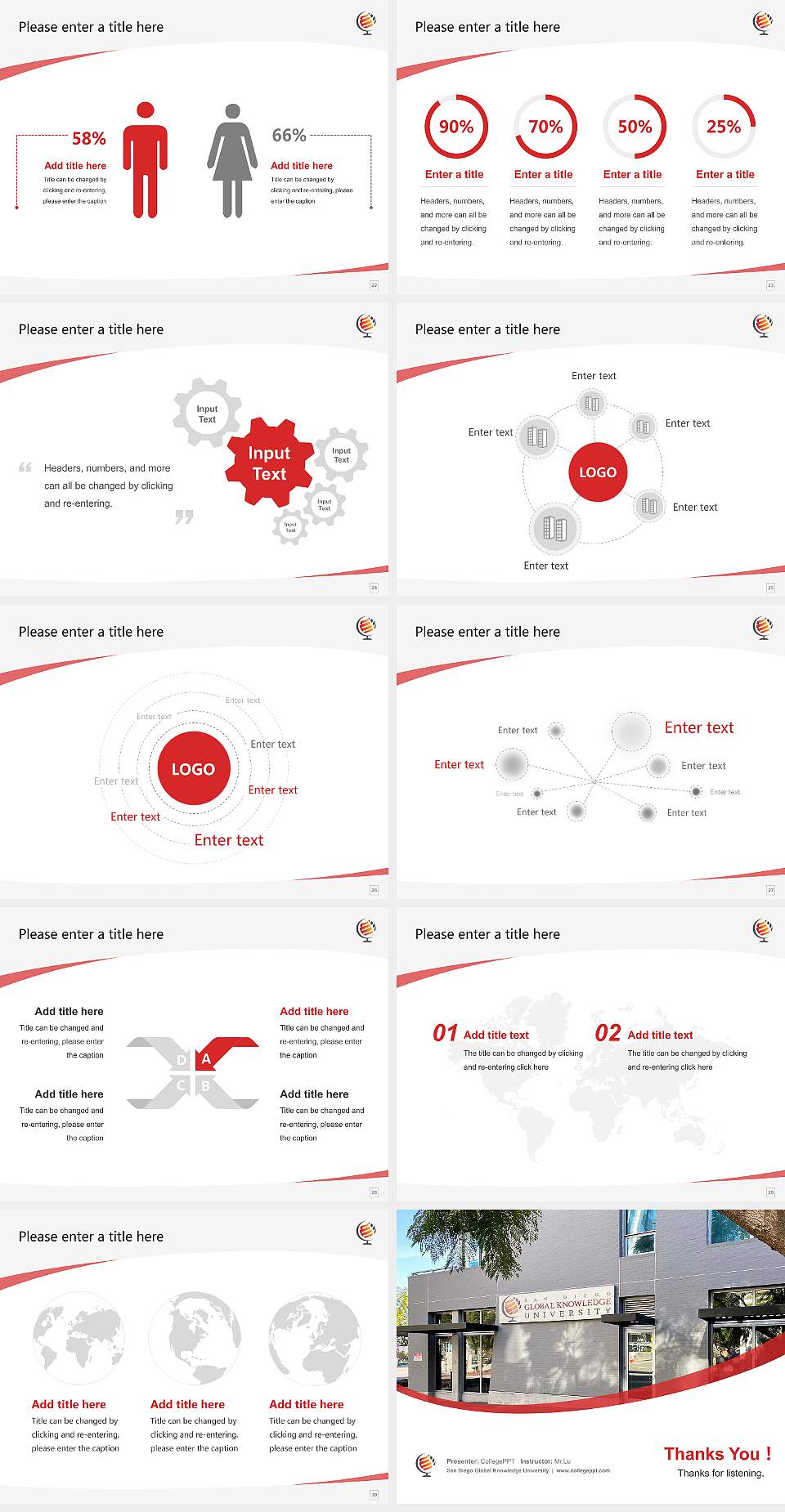 San Diego Global Knowledge University Course/Courseware Creation PPT Template4:3 ratio PPT effect preview image4