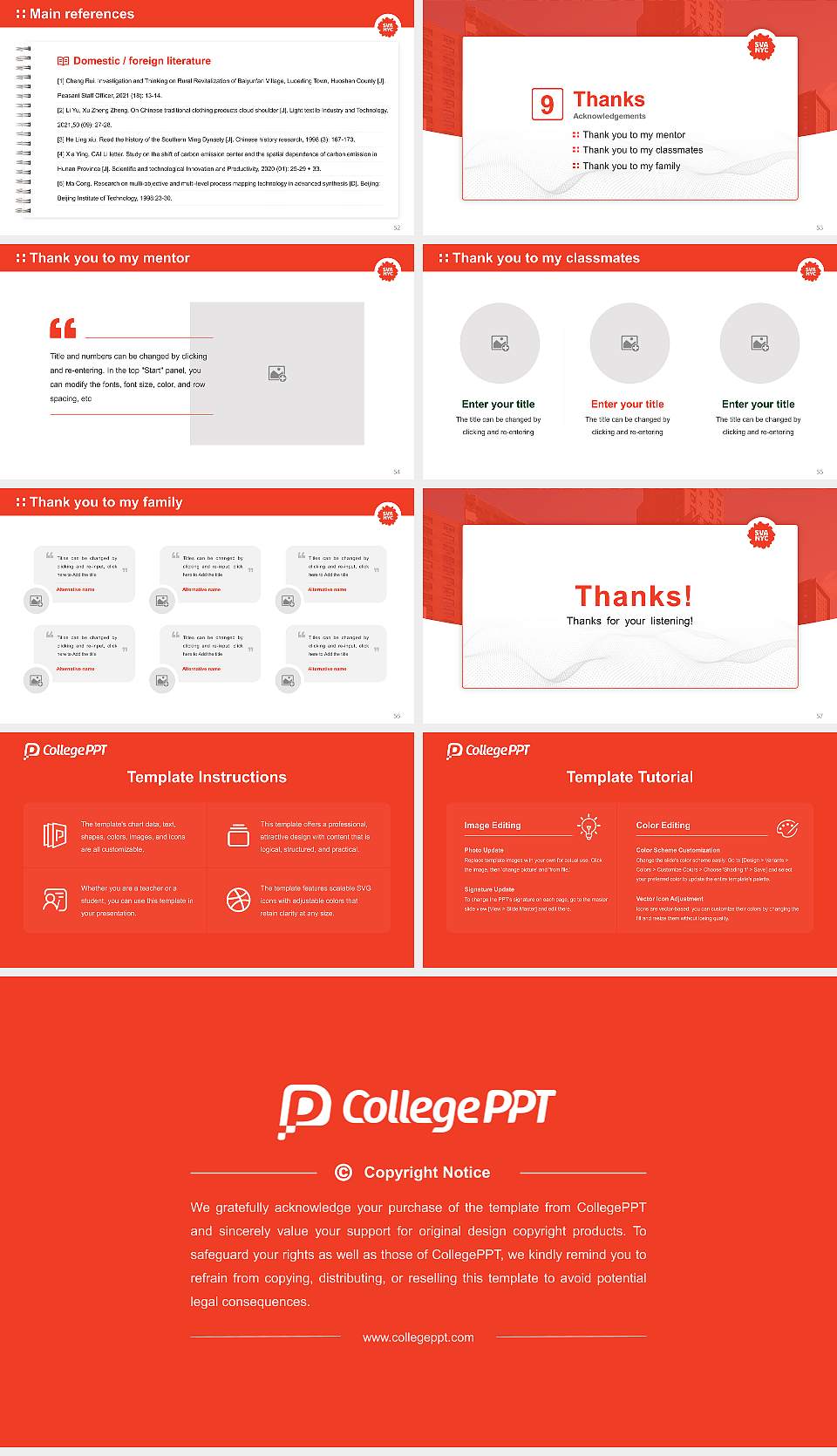 School of Visual Arts Graduation Thesis Defense PPT Template16:9 ratio PPT effect preview image7