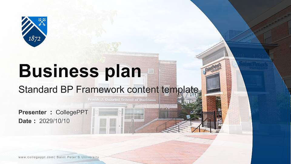 Saint Peter’S University Competition/Entrepreneurship Contest PPT Template16:9 ratio PPT effect preview image