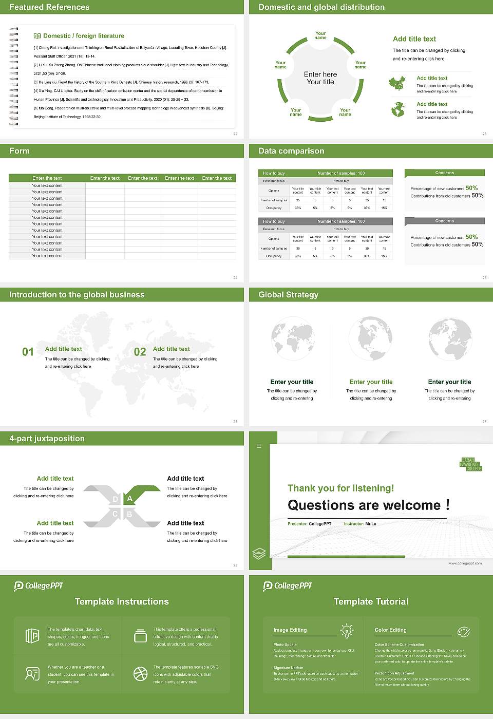 Sarah Lawrence College Thesis Proposal/Graduation Defense PPT Template16:9 ratio PPT effect preview image4