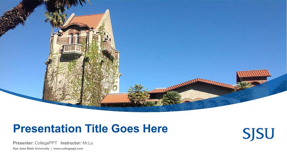 San Jose State University Course/Courseware Creation PPT Template16:9 ratio PPT effect preview image