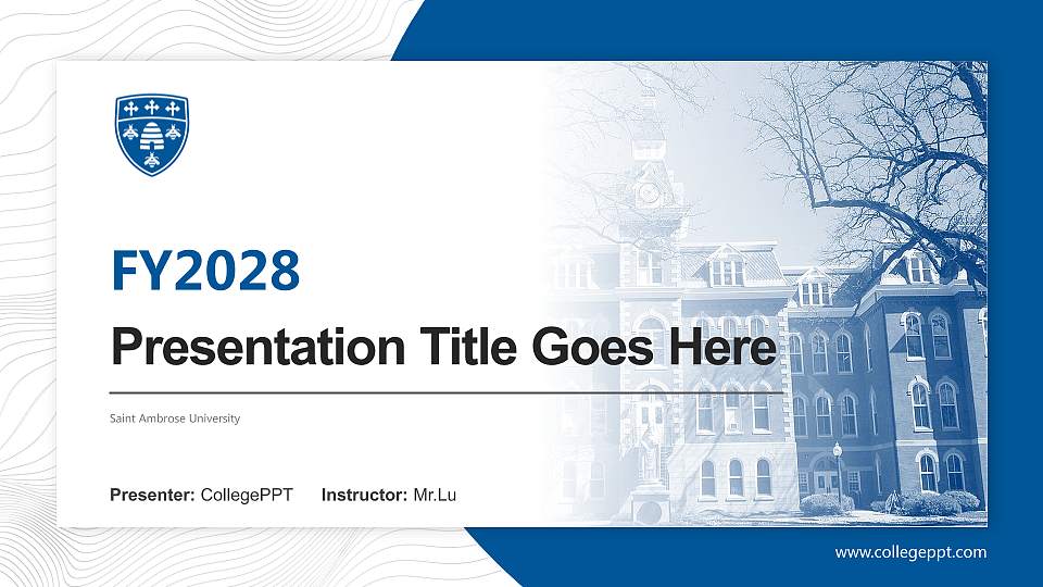 Saint Ambrose University Academic Presentation/Research Findings Report PPT Template16:9 ratio PPT effect preview image