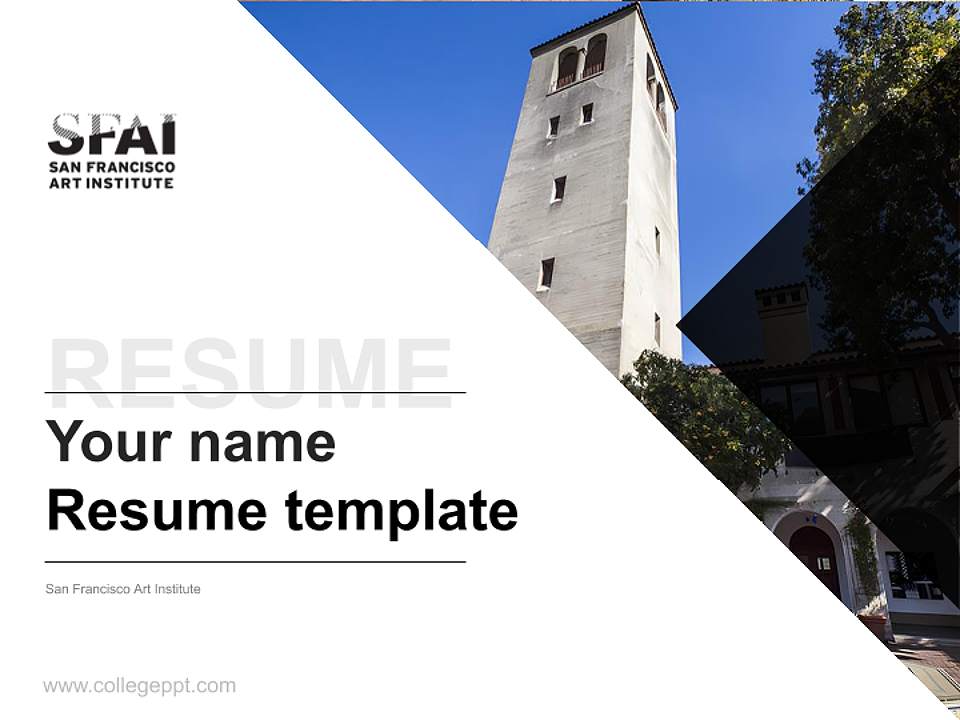 San Francisco Art Institute Resume PPT Template4:3 ratio PPT effect preview image5