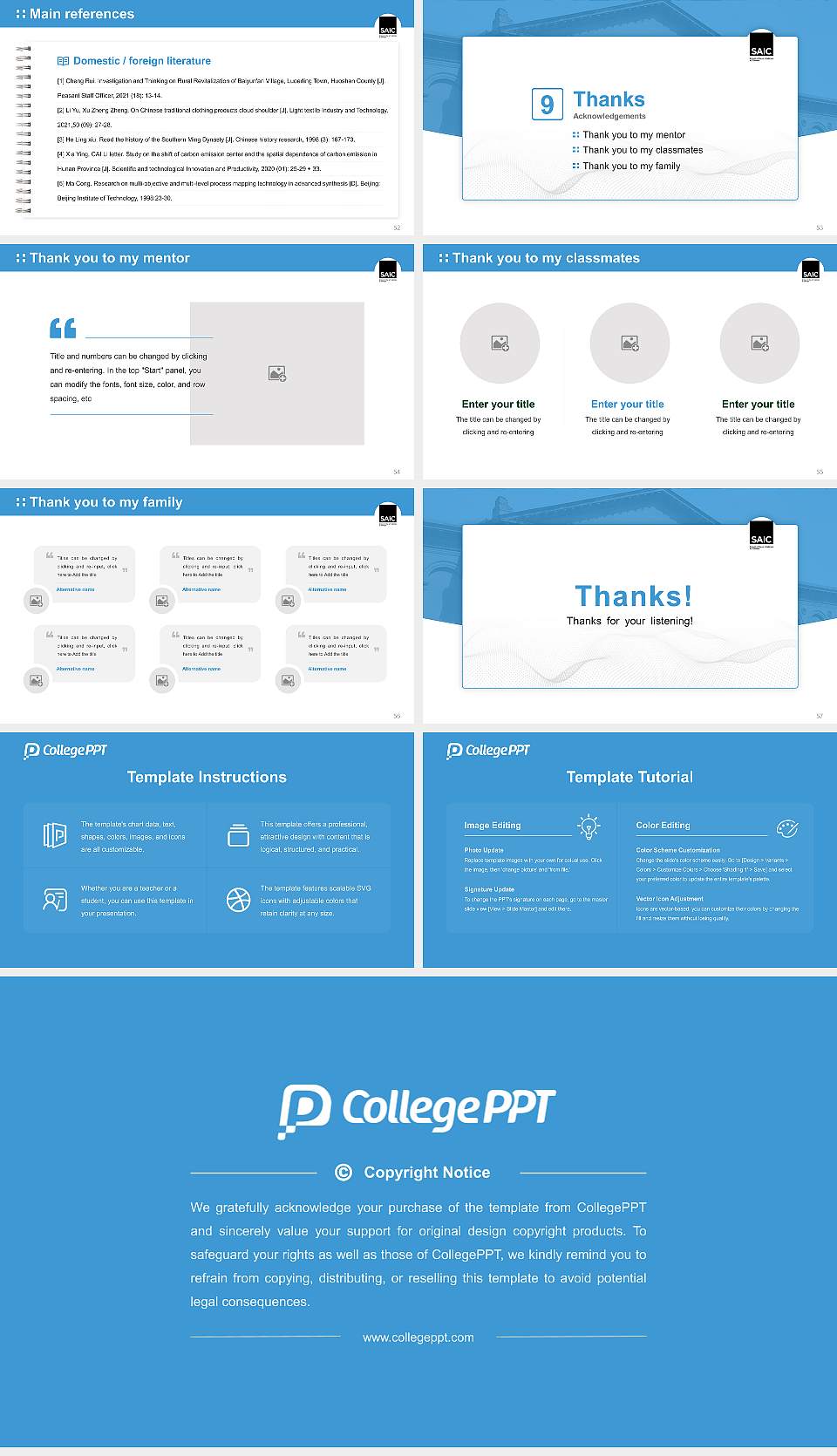 School of the Art Institute of Chicago Graduation Thesis Defense PPT Template16:9 ratio PPT effect preview image7
