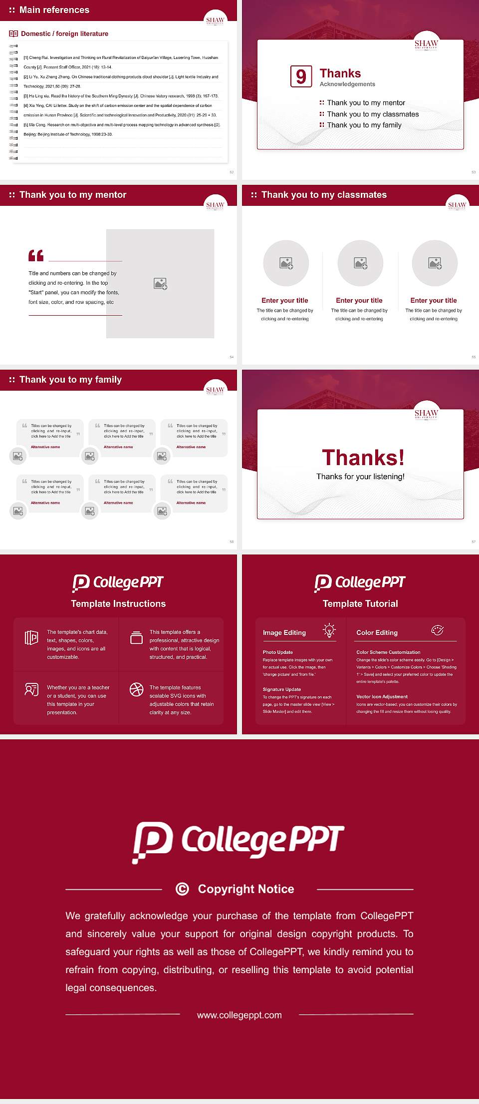 Shaw University Graduation Thesis Defense PPT Template4:3 ratio PPT effect preview image7