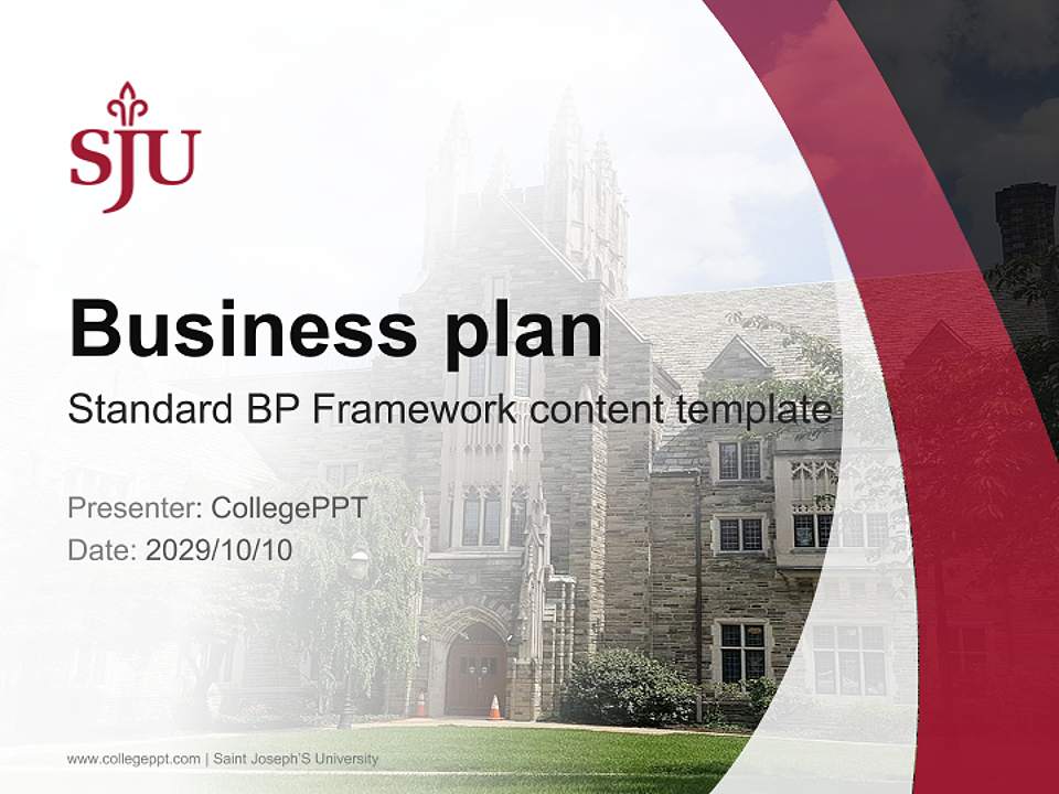 Saint Joseph’S University Competition/Entrepreneurship Contest PPT Template4:3 ratio PPT effect preview image9