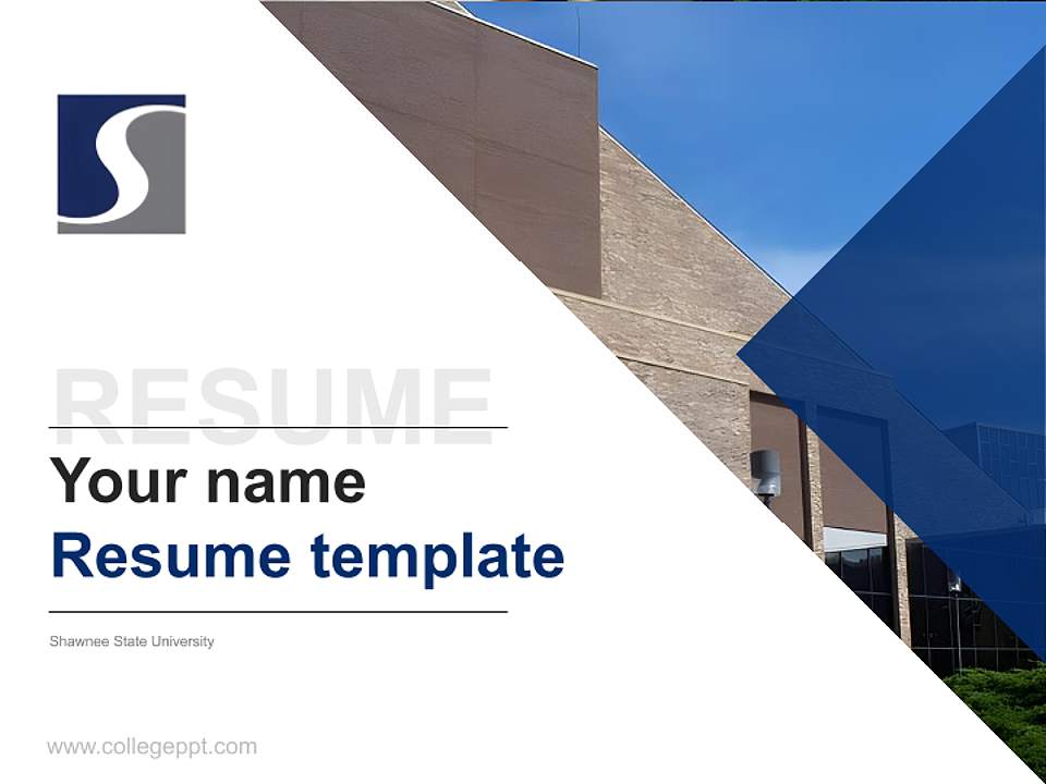 Shawnee State University Resume PPT Template4:3 ratio PPT effect preview image5