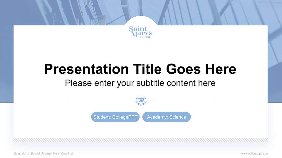Saint Mary’s School (Raleigh, North Carolina) National Scholarship Defense PPT Template16:9 ratio PPT effect preview image