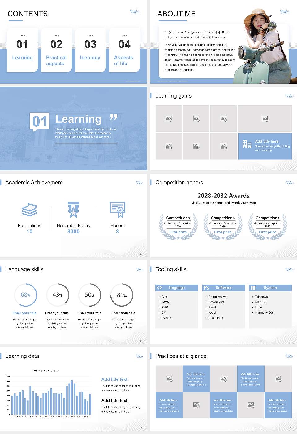 Saint Mary’s School (Raleigh, North Carolina) National Scholarship Defense PPT Template16:9 ratio PPT effect preview image2