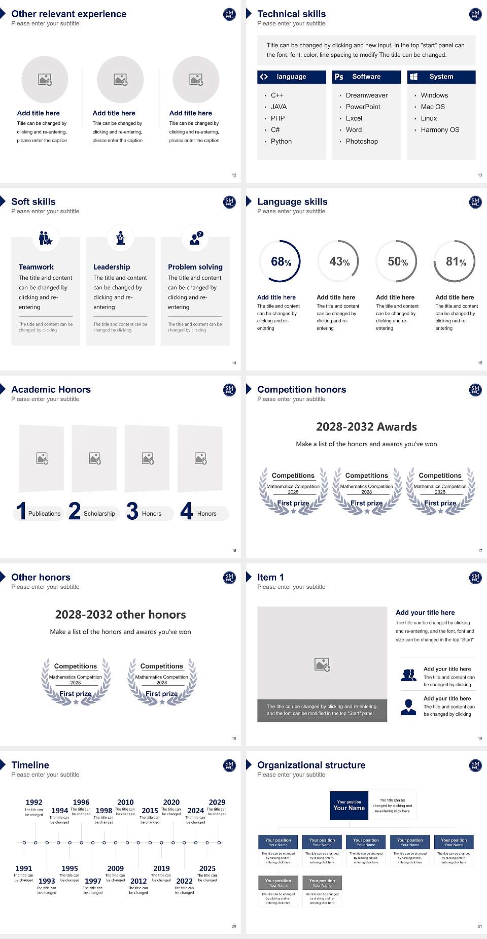Saint Mary-Of-The-Woods College Resume PPT Template4:3 ratio PPT effect preview image3
