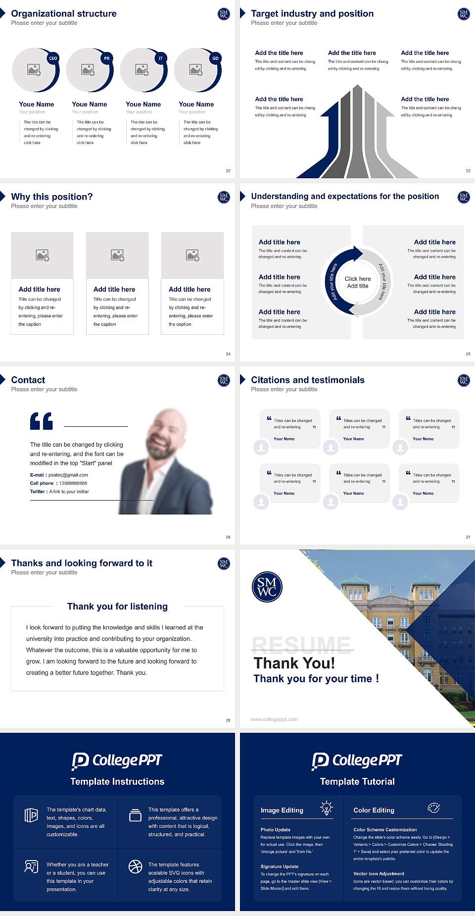 Saint Mary-Of-The-Woods College Resume PPT Template4:3 ratio PPT effect preview image4