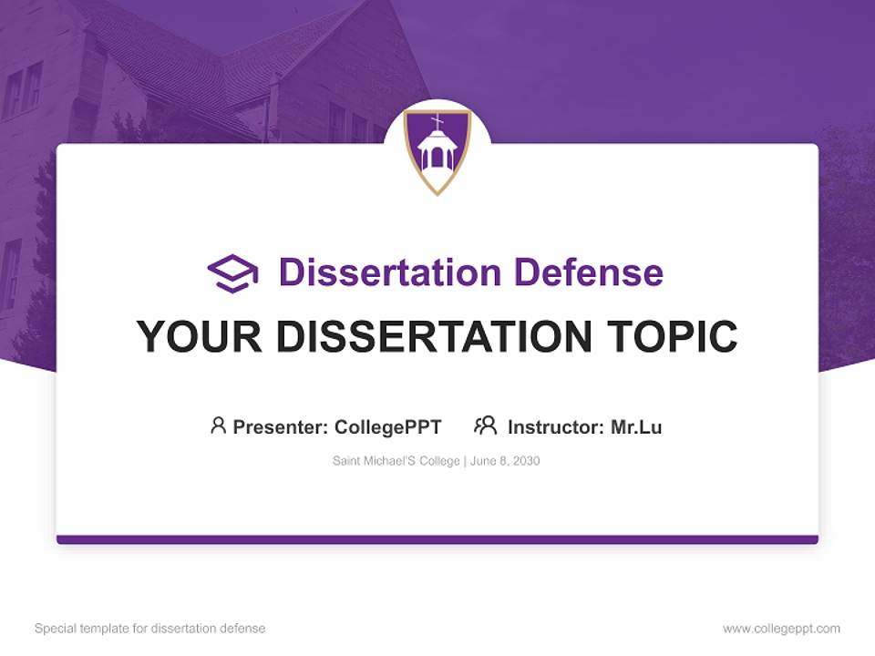 Saint Michael’S College Graduation Thesis Defense PPT Template4:3 ratio PPT effect preview image7