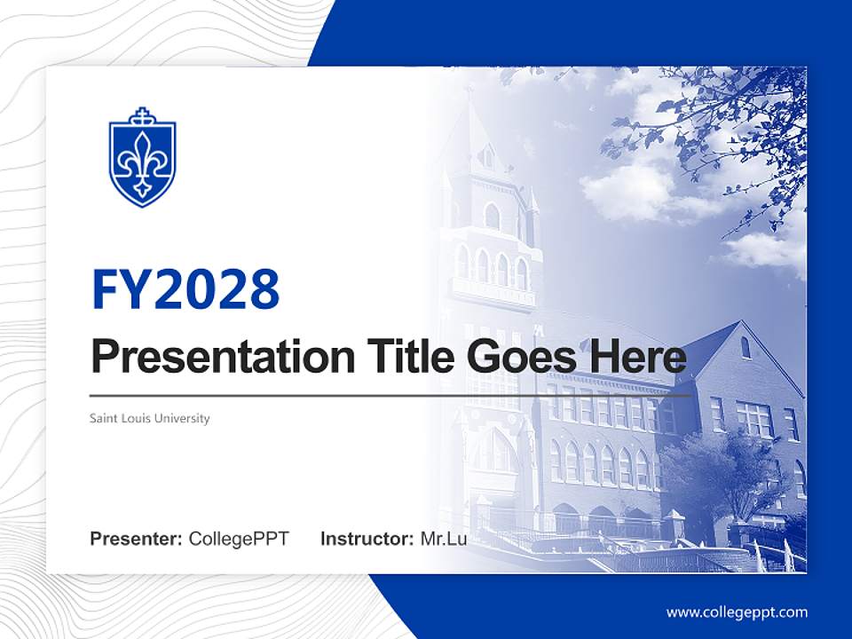 Saint Louis University Academic Presentation/Research Findings Report PPT Template4:3 ratio PPT effect preview image5