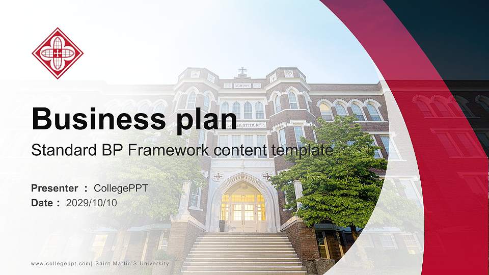 Saint Martin’S University Competition/Entrepreneurship Contest PPT Template16:9 ratio PPT effect preview image