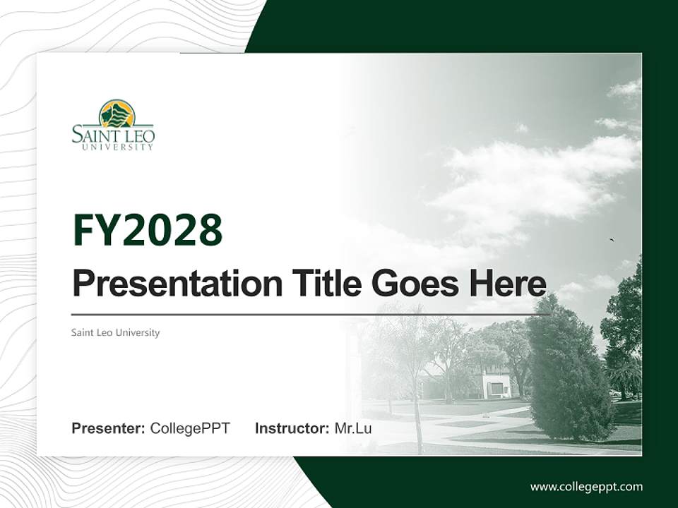 Saint Leo University Academic Presentation/Research Findings Report PPT Template4:3 ratio PPT effect preview image5