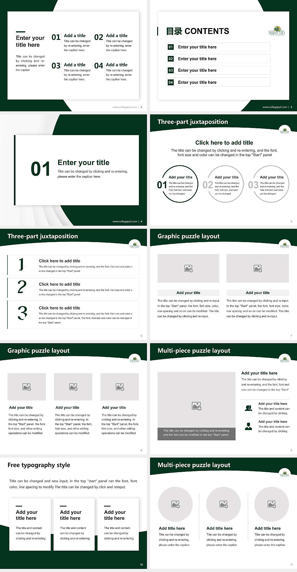 Saint Leo University Academic Presentation/Research Findings Report PPT Template4:3 ratio PPT effect preview image2