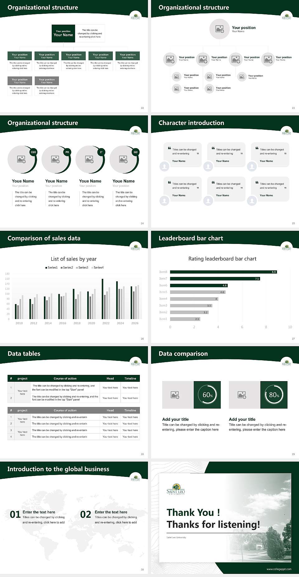 Saint Leo University Academic Presentation/Research Findings Report PPT Template4:3 ratio PPT effect preview image4