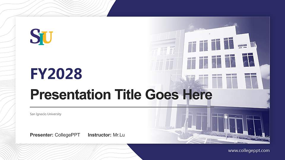 San Ignacio University Academic Presentation/Research Findings Report PPT Template16:9 ratio PPT effect preview image