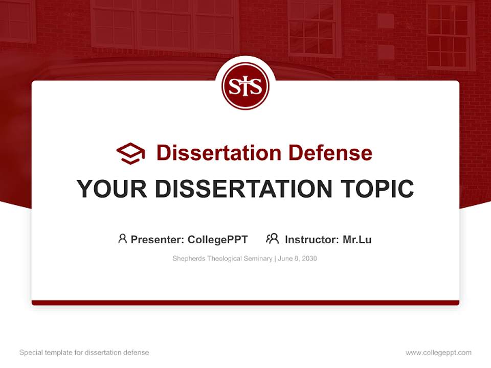 Shepherds Theological Seminary Graduation Thesis Defense PPT Template4:3 ratio PPT effect preview image7