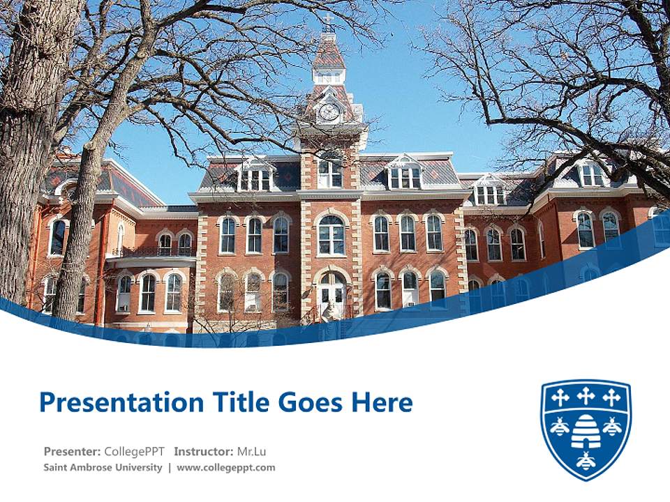 Saint Ambrose University Course/Courseware Creation PPT Template4:3 ratio PPT effect preview image5