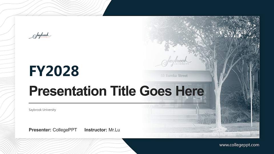 Saybrook University Academic Presentation/Research Findings Report PPT Template16:9 ratio PPT effect preview image