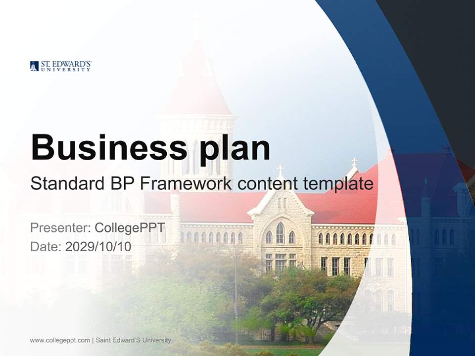 Saint Edward’S University Competition/Entrepreneurship Contest PPT Template4:3 ratio PPT effect preview image9