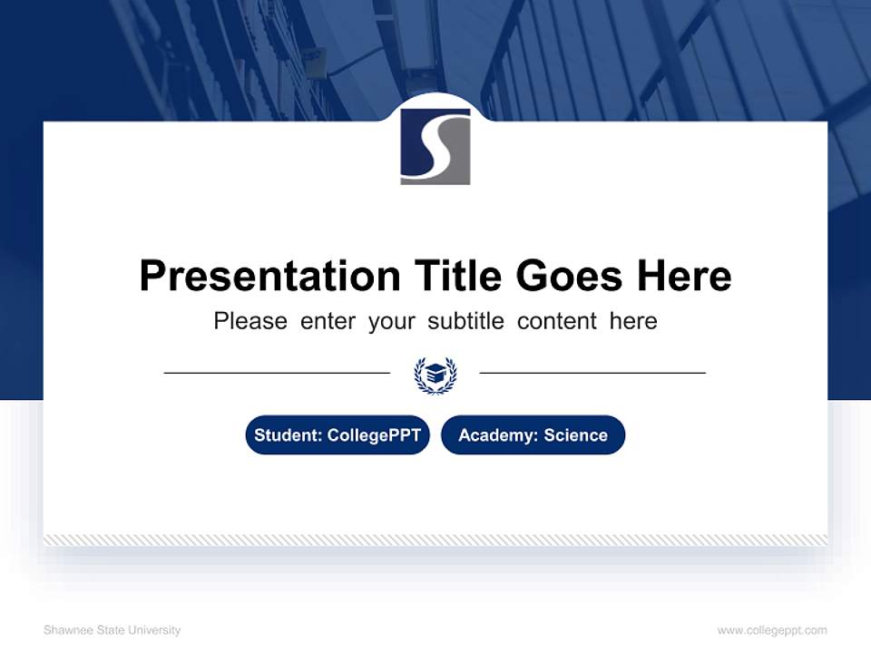Shawnee State University National Scholarship Defense PPT Template4:3 ratio PPT effect preview image4