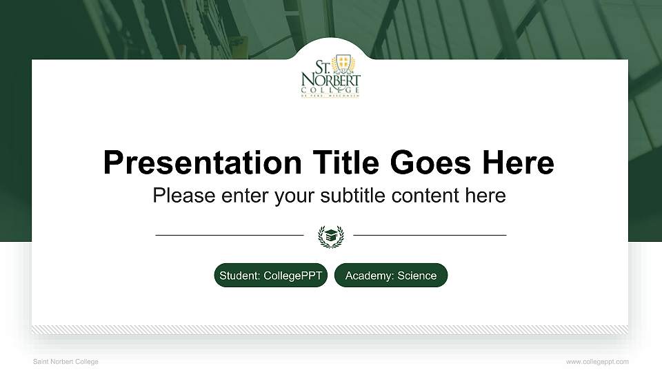 Saint Norbert College National Scholarship Defense PPT Template16:9 ratio PPT effect preview image